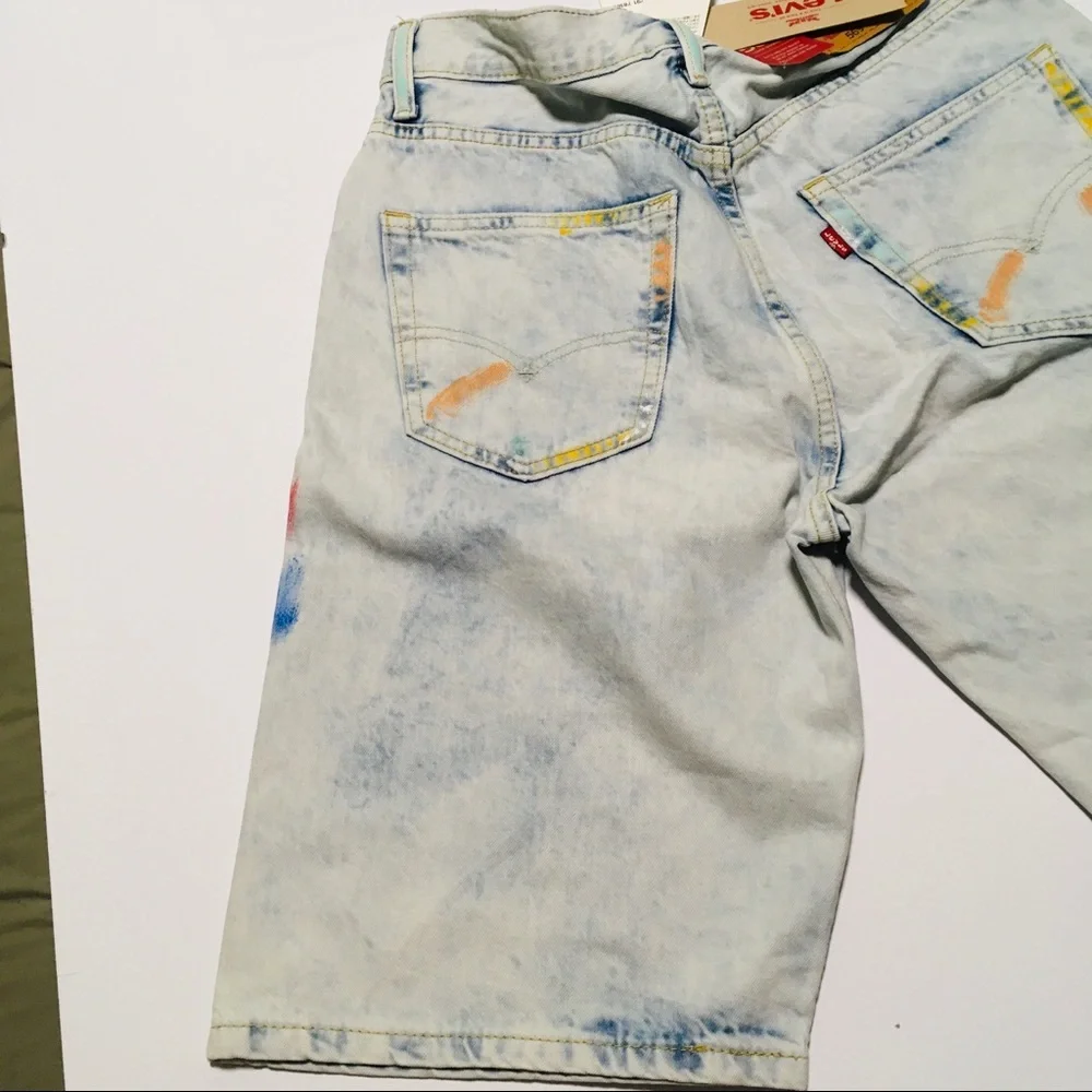 NWT Levi’s 569 Loose Straight Unique Paint Denim Jean Shorts Men's Size 31 NEW - Picture 9 of 12